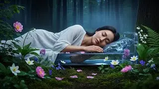 Sleeping peacefully on a transparent crystal bed✨🍀#deepsleep#anime #rain#nature#asmr  #music#relax 
