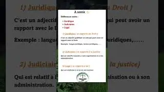 Difference entre Juridique Judiciaire et Legal