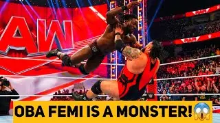 OBA FEMI MAKES HIS FIRST APPEARANCE ON RAW TAKING DOWN BRONSON REED IN A GRAND STYLE BACKSTAGE!