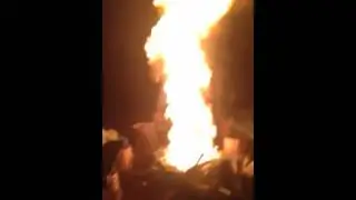 Hilarious laugh after campfire explosion
