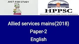 HPPSC allied mains English paper 2018