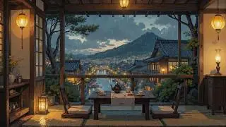 Rain Over Kyoto Old Town 🌧️ Quiet River, Wooden Houses & Zen Atmosphere | Lofi for Work & Rest