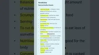 Writing essay vocabulary of food and healthy lifestyle #ielts #ieltswriting #ieltswritingvocabulary