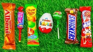 ASMR Most Popular Candys / some lots of colorful rainbow lollipop candy / unpacking chocolate eat
