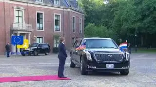 Trump's BEAST Rolls into Royal Dutch Palace: A Historic Arrival at NATO Summit Dinner! #POTUS #TRUMP