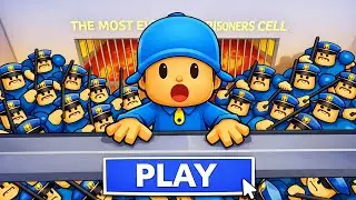 POCOYO RUNS FROM 1000 BARRY in LAVA PRISON! #roblox #obby #sprunki