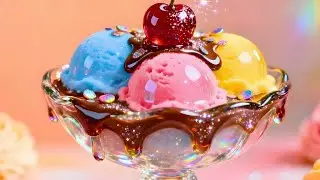 [ASMR] Making a Glass Ice Cream Sundae and Sound are So satisfying #asmr #relaxing #viralvideo 
