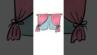 How to draw a window with curtains #easy #drawing #tutorial #forkids #preschool #kindergarten #cute
