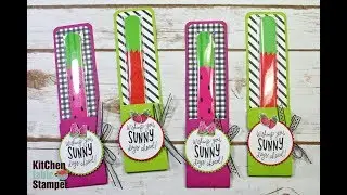 Пакет для пилочек для ногтей Stampin' Up! Sunny Days, отлично подходит для ярмарок рукоделия, с кухонным настольным штампом