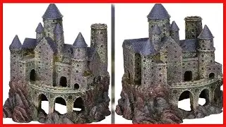 Penn-Plax Wizard&rsquo;s Castle Aquarium Decoration Hand Painted with Realistic Details 10 Inches High