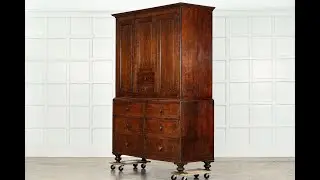 Large Georgian English Oak Linen Press Cupboard