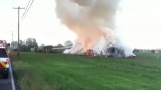 Middlesex Twp. hay bale fire.