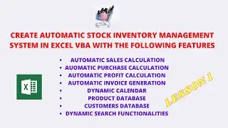 How To Create A Stock Inventory Management System In MS Excel And VBA Lesson 1