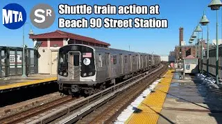 ⁴ᴷ MTA Rockaway Park Shuttle train action at Beach 90 St