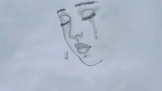 How to draw emotional Crying Girl Pencil Sketch ✏️ | Realistic Sad Face Drawing | Pencil  Art |