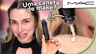 TESTEI A FACE PEN DA MAC 😱 MAKE S&Oacute; COM UMA MARCA