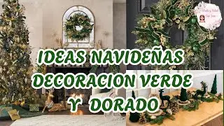 DECORACIÓN NAVIDEÑA EN TONOS VERDE Y DORADO #tendencias #navidad#ideas #decoration #moda #christmas