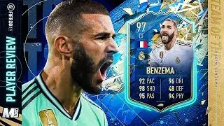 TOTS BENZEMA PLAYER REVIEW | 97 TOTS BENZEMA REVIEW | FIFA 20 Ultimate Team