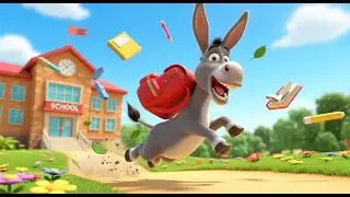 Donkey Goes to School | Funny and Fun Kids Nursery Rhyme Animation