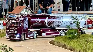 RC SCANIA V8 TRUCK puls a Tank trailer. Amazing rc trucks