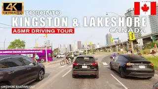 ASMR Driving Tour 4K  KINGSTON ROAD & LAKESHORE BOULEVARD Toronto, Canada No Talking Daytime POV
