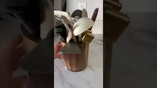 Large Wooden Rotating Utensil Holder
