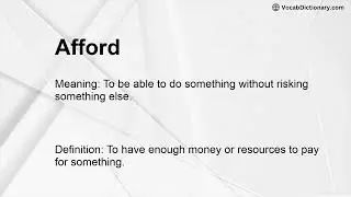 Afford Meaning