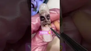 Painting $1,500 Beetlejuice nails 🪦🪲💅 #nailart #shorts #naildesign #gelnails
