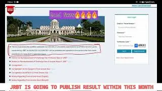 JRBT RESULT PUBLISH DATE// JRBT RESULT//
