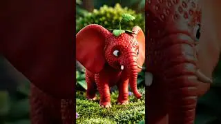 A cute little strawberry elephant with little green leaves on its head #howto #howtodraw #funny