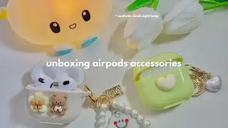 unboxing airpods 3 accessories + cute cloud night lamp 🛋️🍄 (aesthetic)