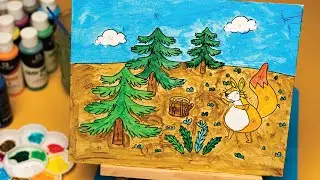 Easy Acrylic Painting for Kids - Paint by Numbers - Squirrel (5)