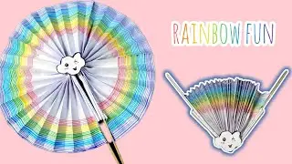 rainbow paper hand fan 🌈/#rainbow#papercraft#paperfan#multitalentedgirl#video