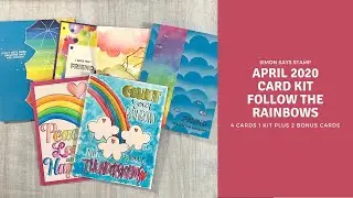 Simon Says Stamp Follow the Rainbow Card Kit | 4 Cards 1 Kit