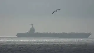 BIGGEST WARSHIP in the World, Crosses Strait of Gibraltar USS Gerald R  Ford CVN 78