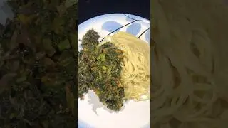 Pasta with the unique Ugandan nakati sauce #africanfood #asmrcooking #shorts #healthy #vegetables
