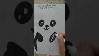 Desenhando Urso Panda fofo. #shorts