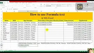 How to use Formulatext  function or formula in MS Excel