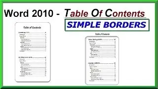 How to Apply SIMPLE BORDERS Around a Table of Contents - MS Word 2010 - 2019 and Office 365