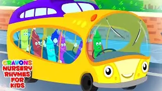 The Bus Song | Wheels On The Bus Go Round and Round | Transport Song | Crayons Nursery Rhymes