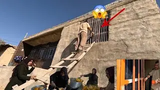 Painting houses and repairing the front of the house