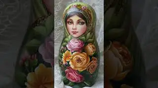 Очаровательные матрешки. Красота цветочной росписи #креативныеидеи #вдохновениеотИИ