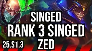 SINGED vs ZED (TOP) | Rank 3 Singed | KR Challenger | 25.S1.3