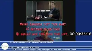 Oxnard City Council Meeting Timer violation