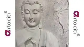 5 Feet Blessing Buddha with lotus Wall Mural elevation by Artociti