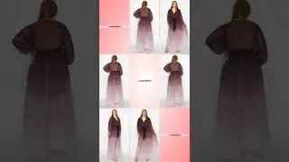 Ombre Chiffon Wrap Front Long Sleeve Tie Waist Slit Front Maxi Dress