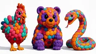 ABC Colorful Safari Animals | The Mascot Vibrato Assistant | ABCs & Colors Learning Song For Kids