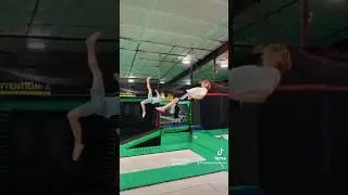 Synchronized trampoline combo with Ryan Bean from 2020 👀🔥 #flips #trampoline #kaboom #tripleflip