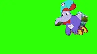 CyberChase digit -My propeller's bent. green screen fly bird