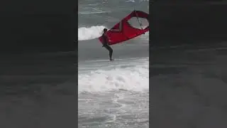 Went a little bit too high on a windsurf jump #windsurf #windsurfing #sendit #jump #waves #starboard